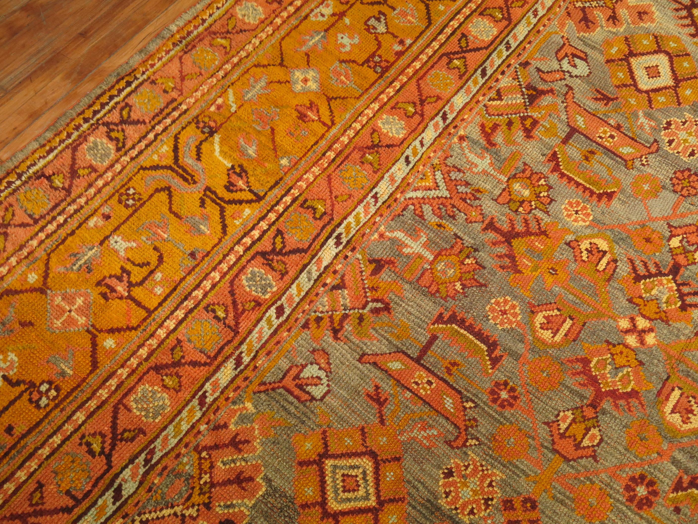 20th Century Antique Turkish Oushak Rug