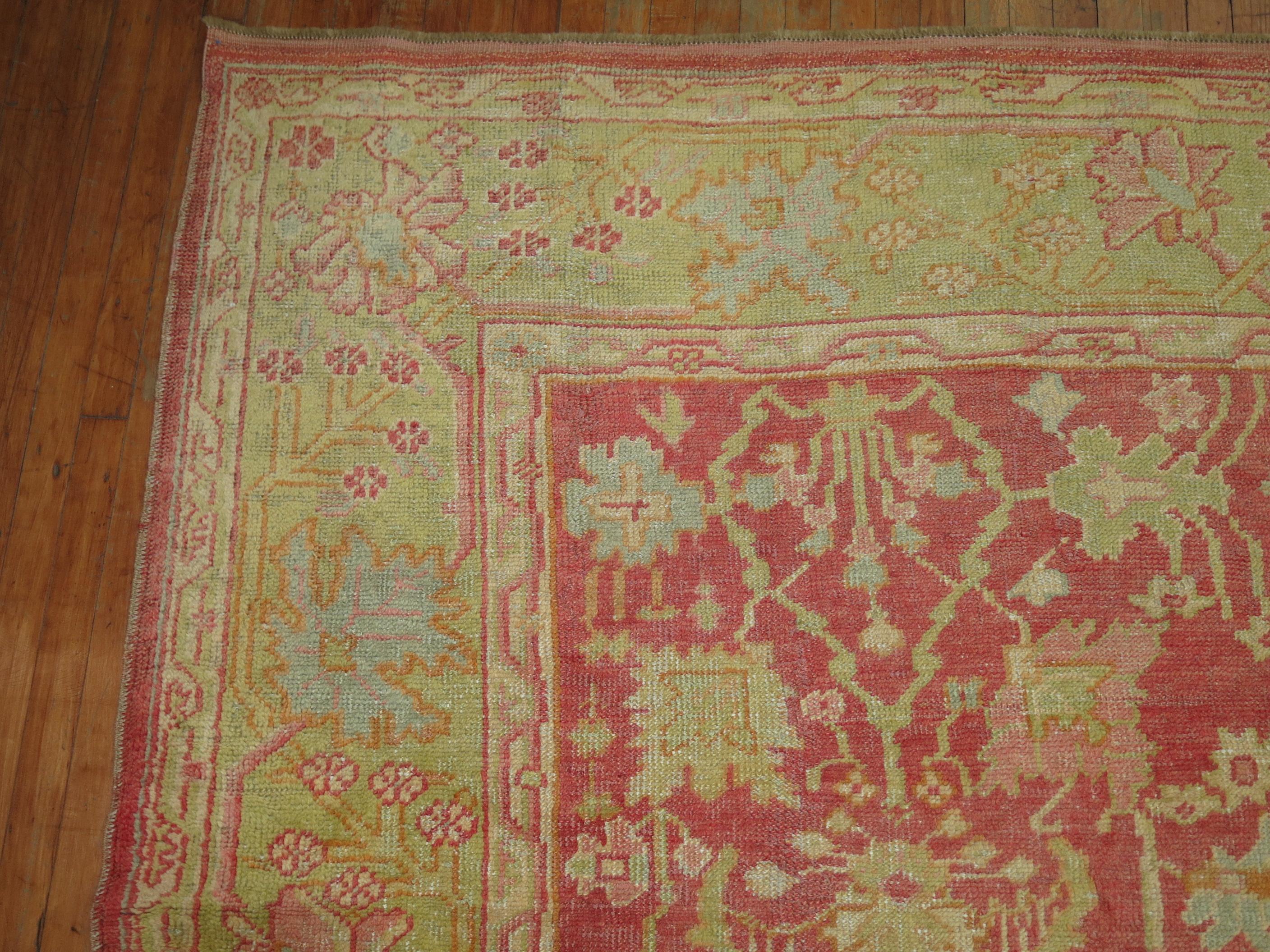 Wool Antique Turkish Oushak Rug