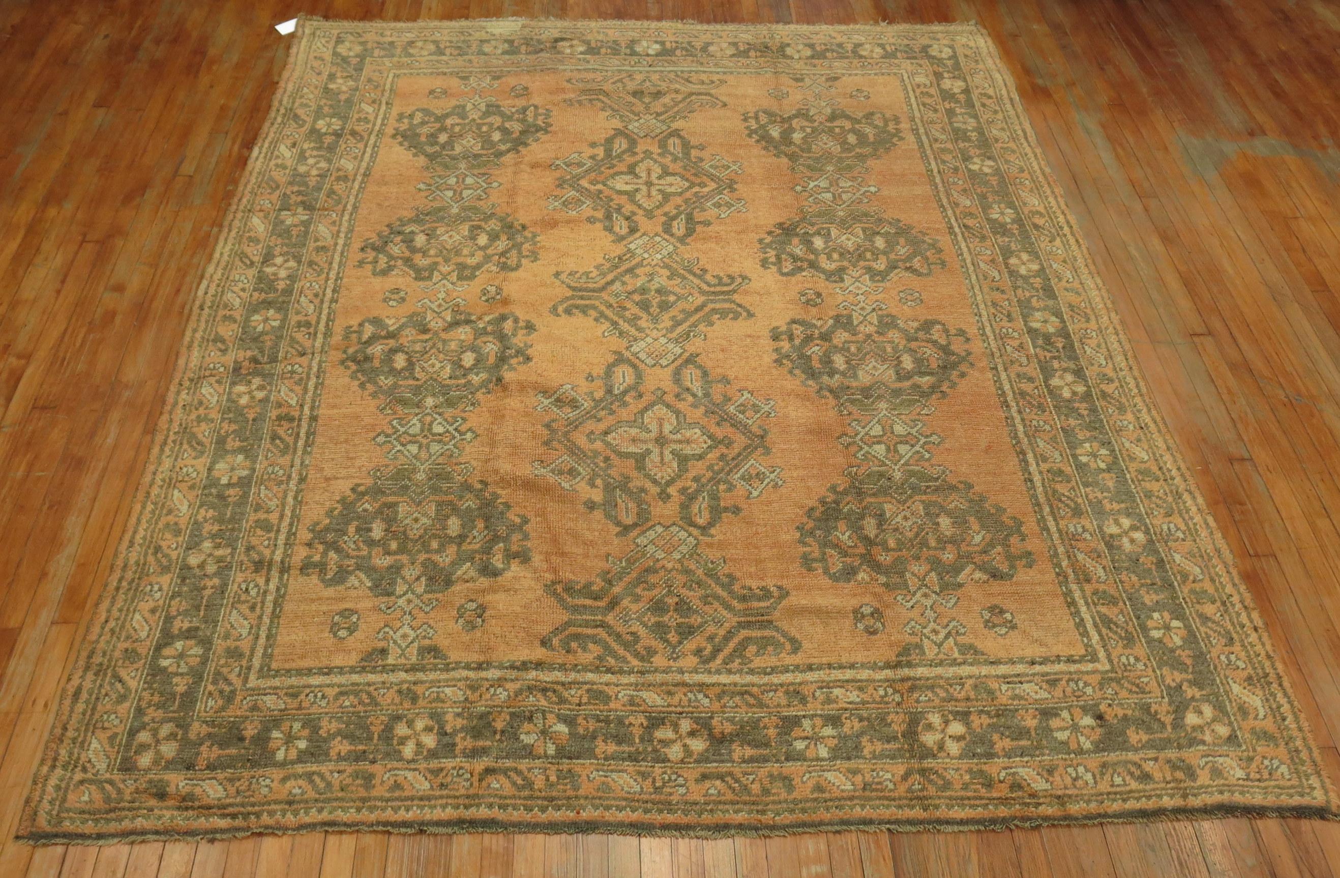 Antique Turkish Oushak Rug 2