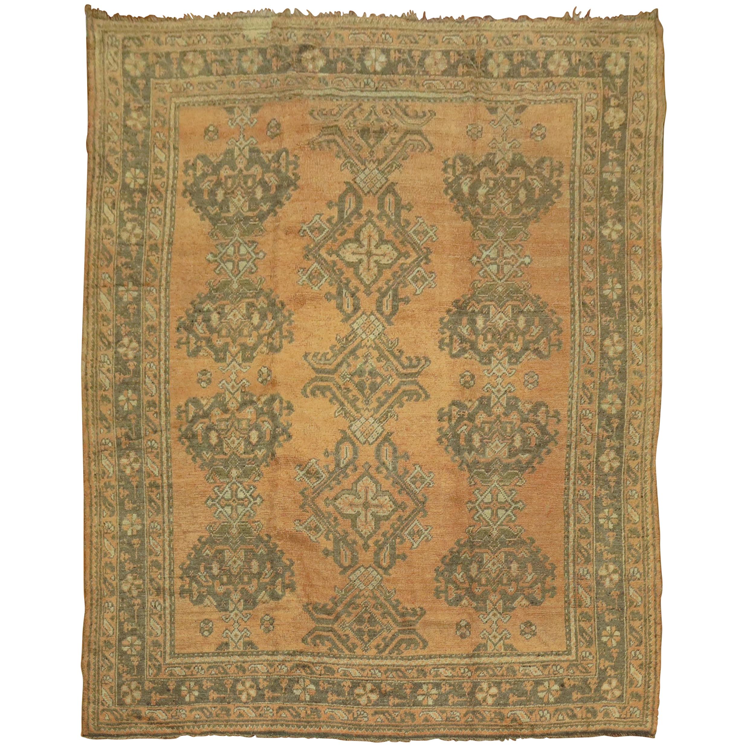 Antique Turkish Oushak Rug