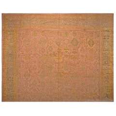 Tapis turc ancien d'Oushak de 17' 6"" x 18' 0"" 