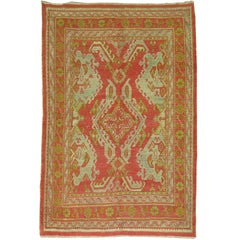 Antique Turkish Oushak Rug