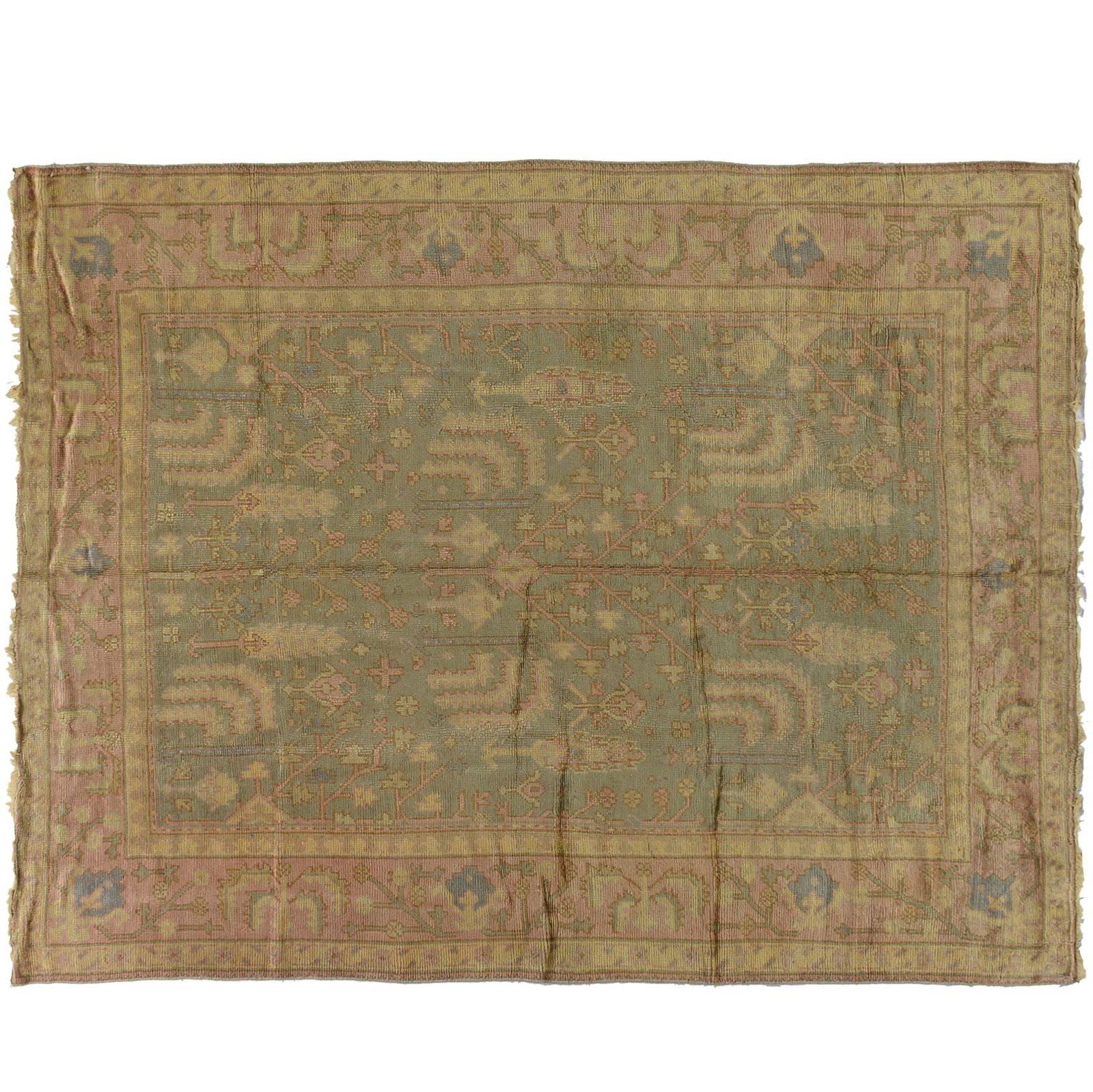 Antique Turkish Oushak Rug