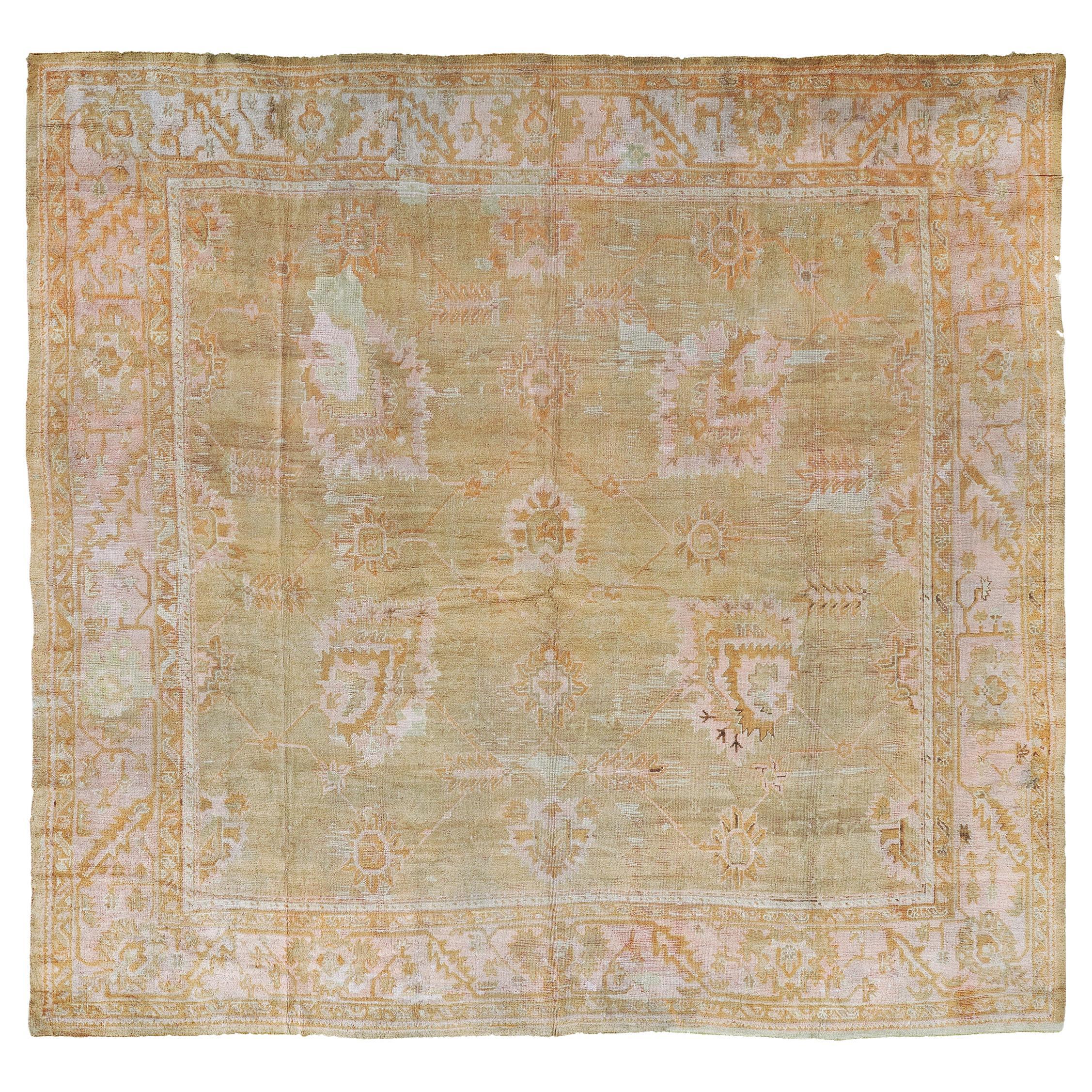 Antique Turkish Oushak Rug