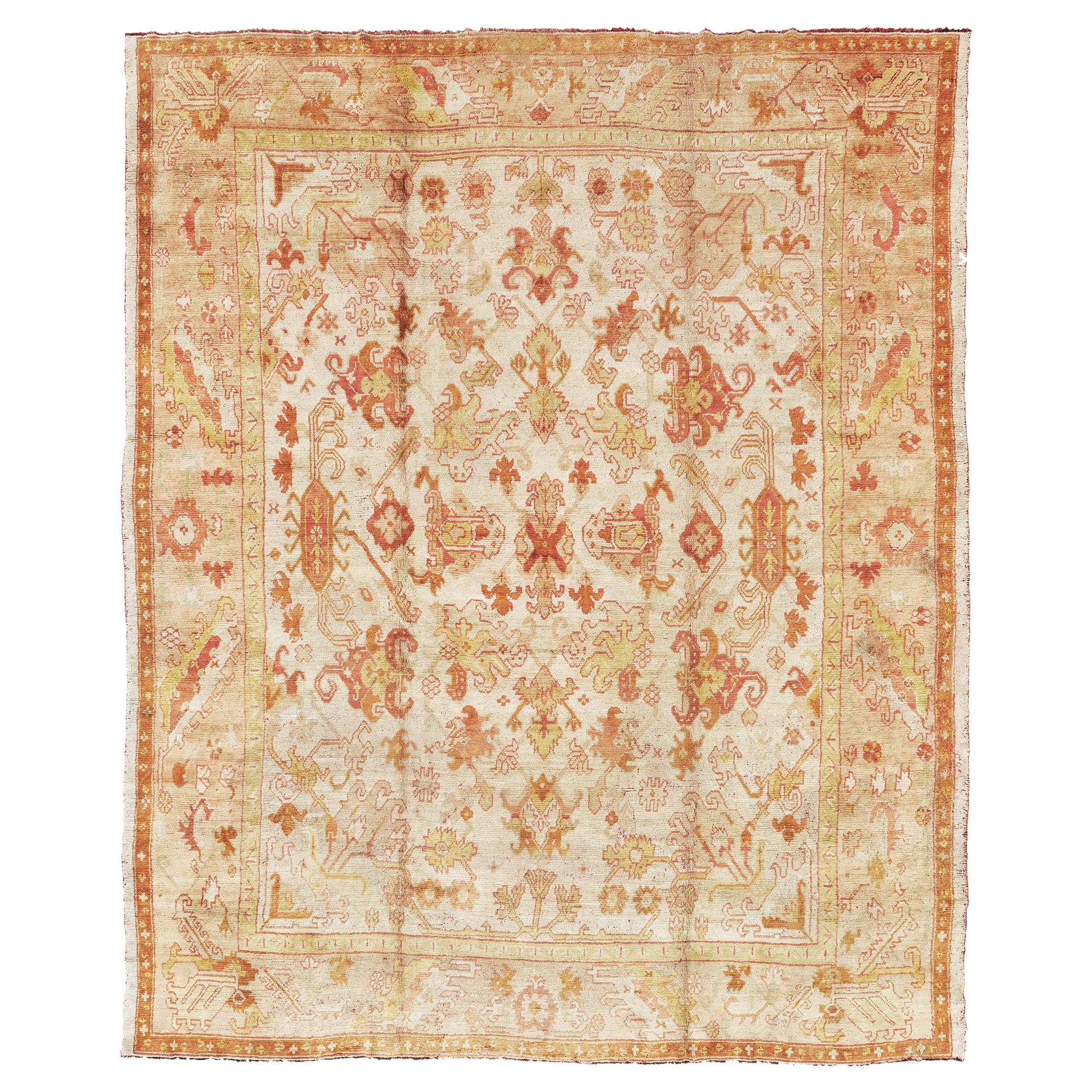 Antique Turkish Oushak Rug