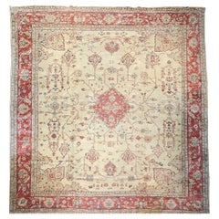 Antique Turkish Oushak Rug, Hand-Knotted Wool, Allover Geometric, 14' x 15'