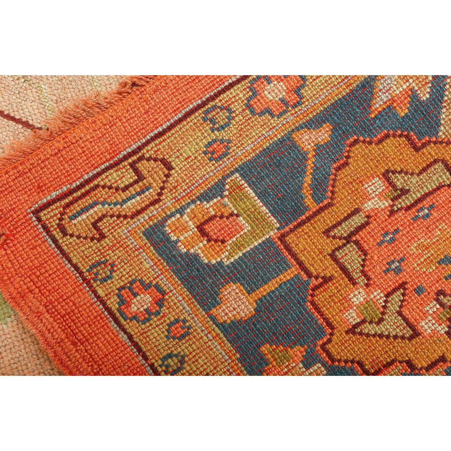 Hand-Knotted Antique Turkish Oushak Rug in Wool 11' X 16' For Sale