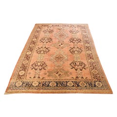 Antique Turkish Oushak Rug in Wool 11'0x8'0