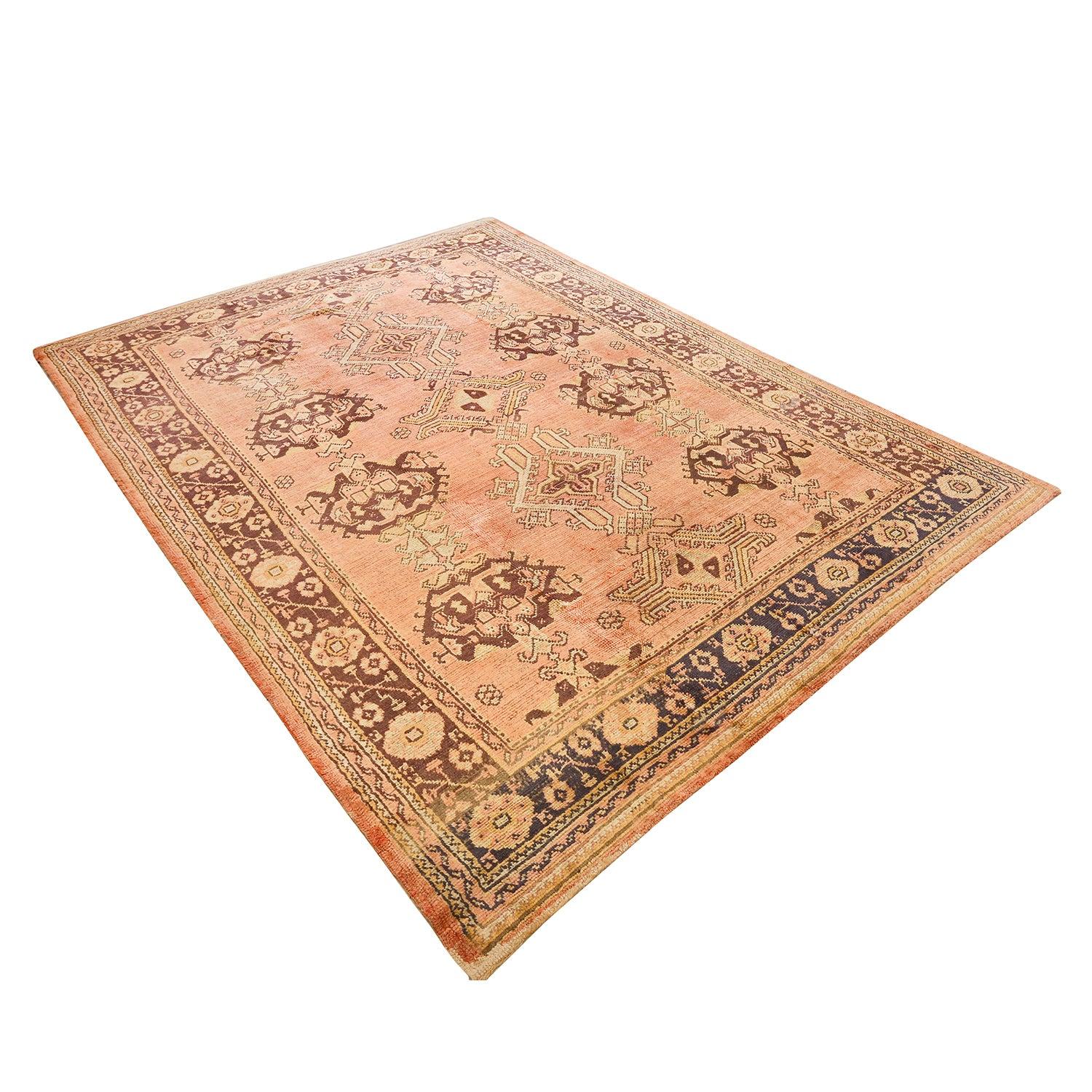 Turco Tappeto antico turco Oushak in lana 11'0x8'0 in vendita