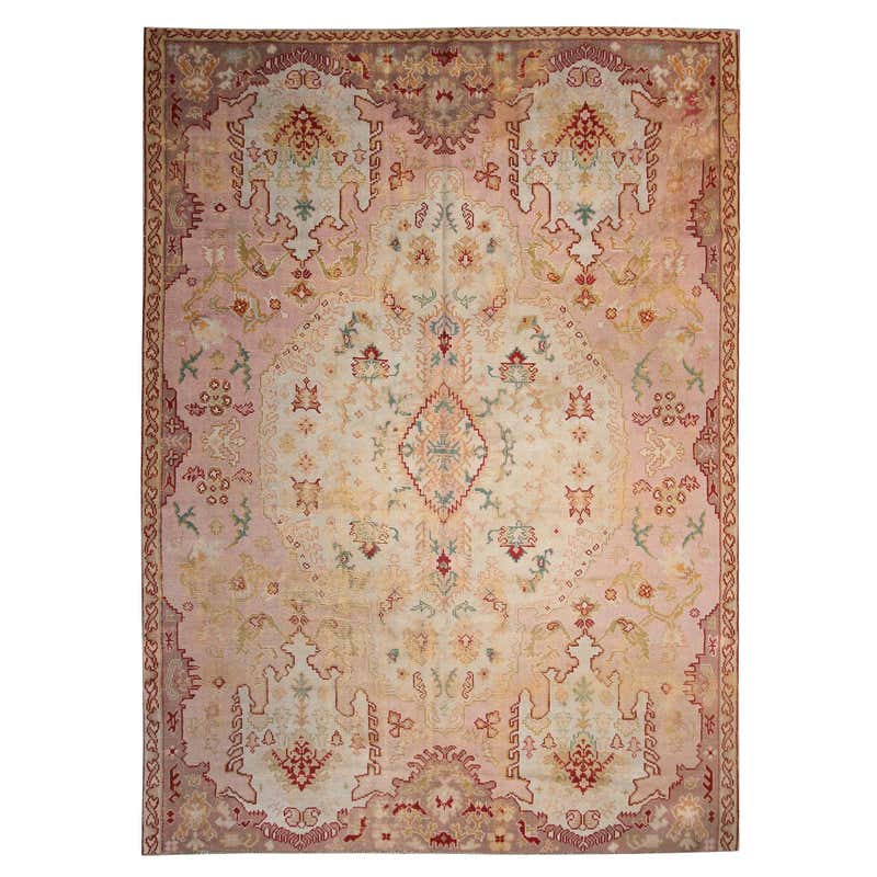New Contemporary Pink Turkish Oushak Rug with Post-Modern Style For ...