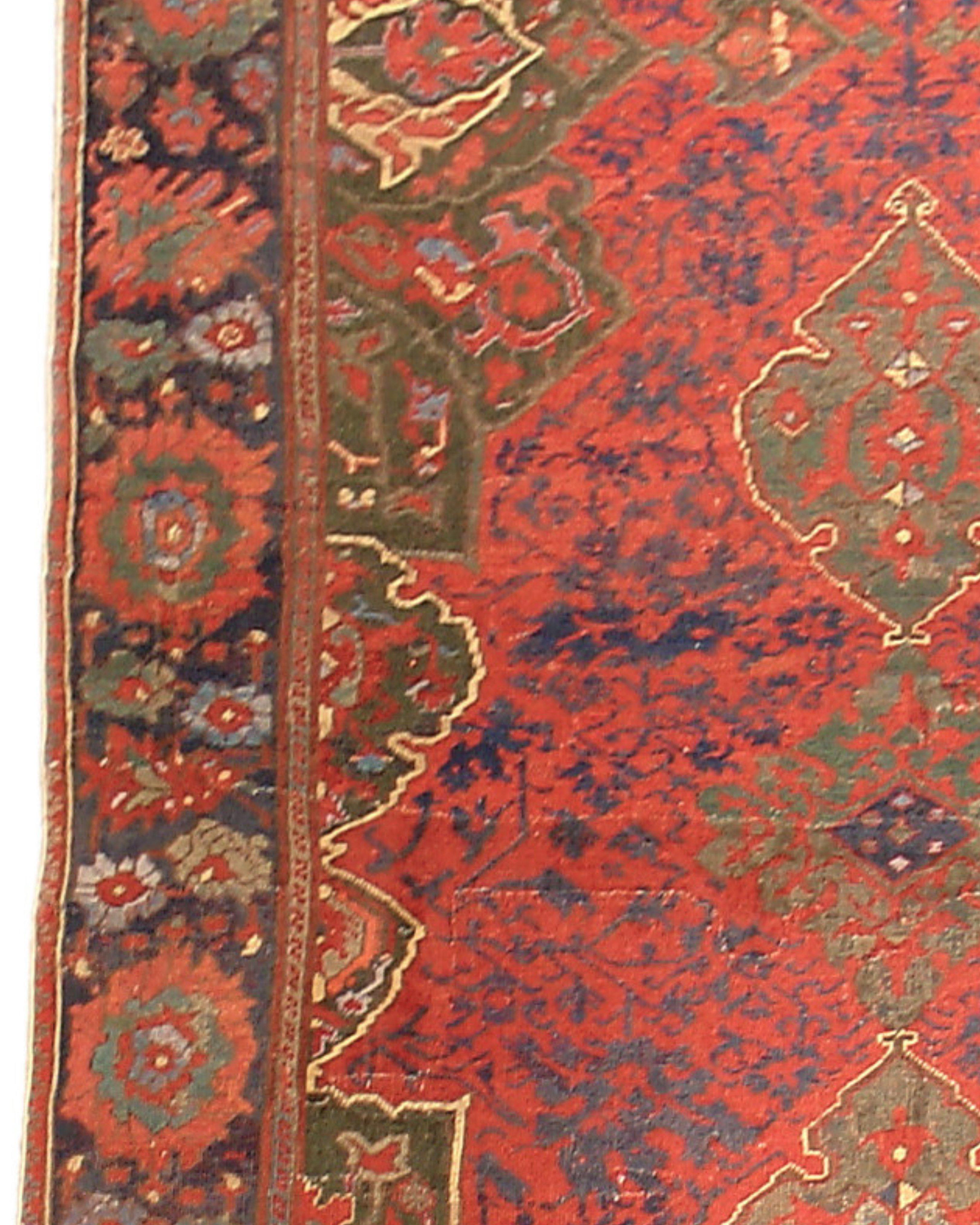 Hand-Knotted Antique Turkish Oushak Rug, Late 17th Century For Sale
