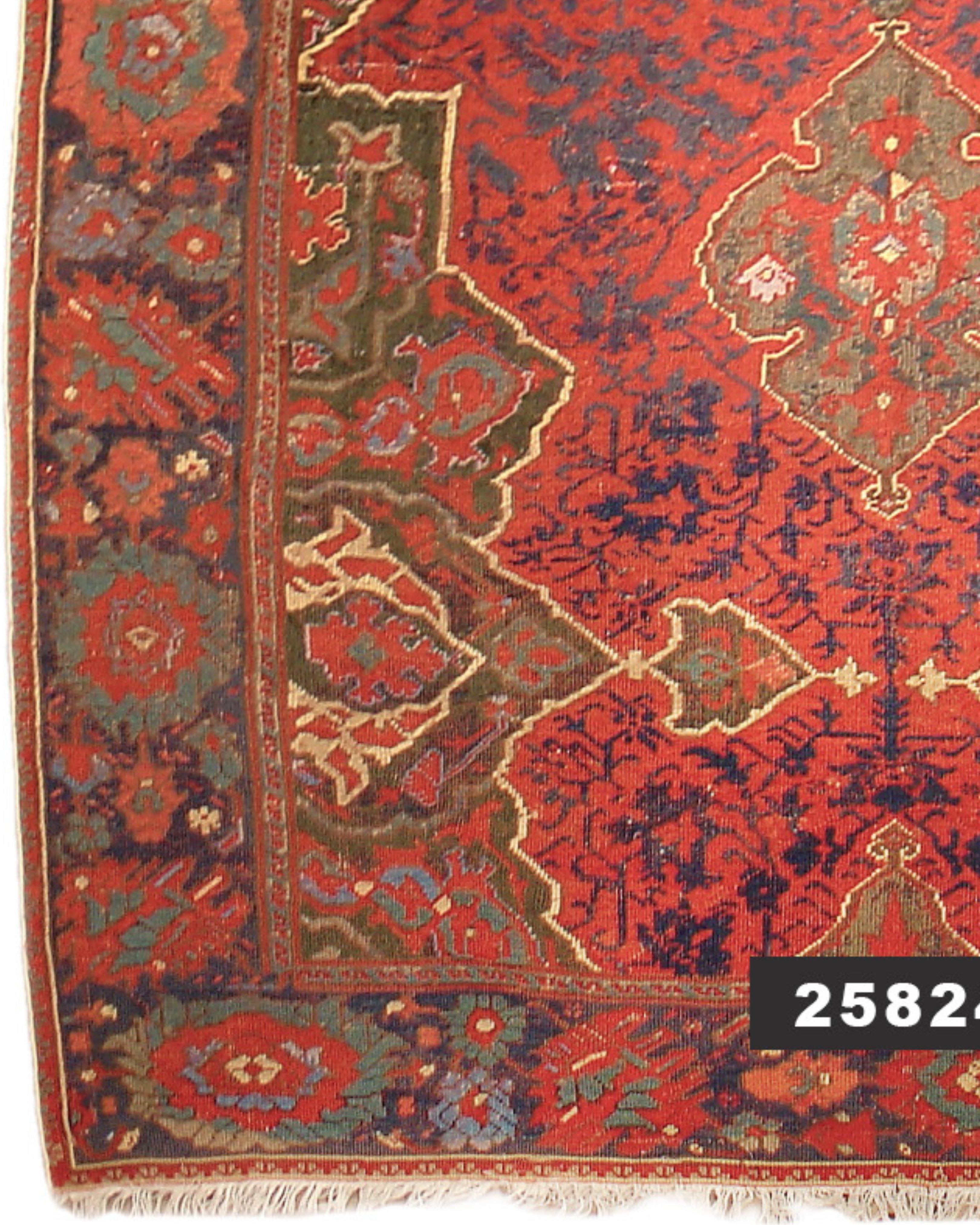 Noué à la main Ancien tapis turc Oushak, fin du 17e siècle en vente
