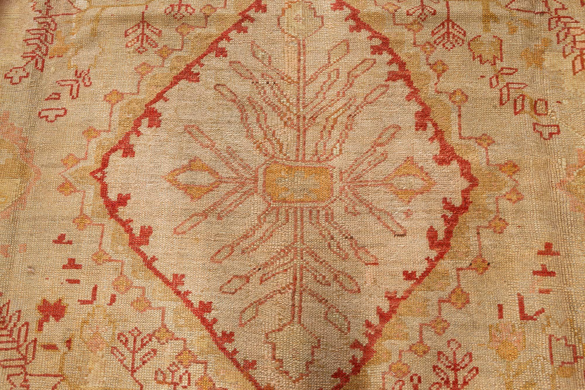 Authentic 19th Century Turkish Oushak Rug
Size: 12'0