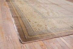Antique Turkish Oushak Rug, Light Brown Open Field, circa 1920s