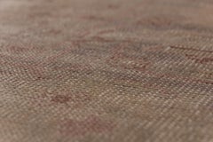 Antique Turkish Oushak Rug, Light Purple Borders, Straw Field, Rust Accents