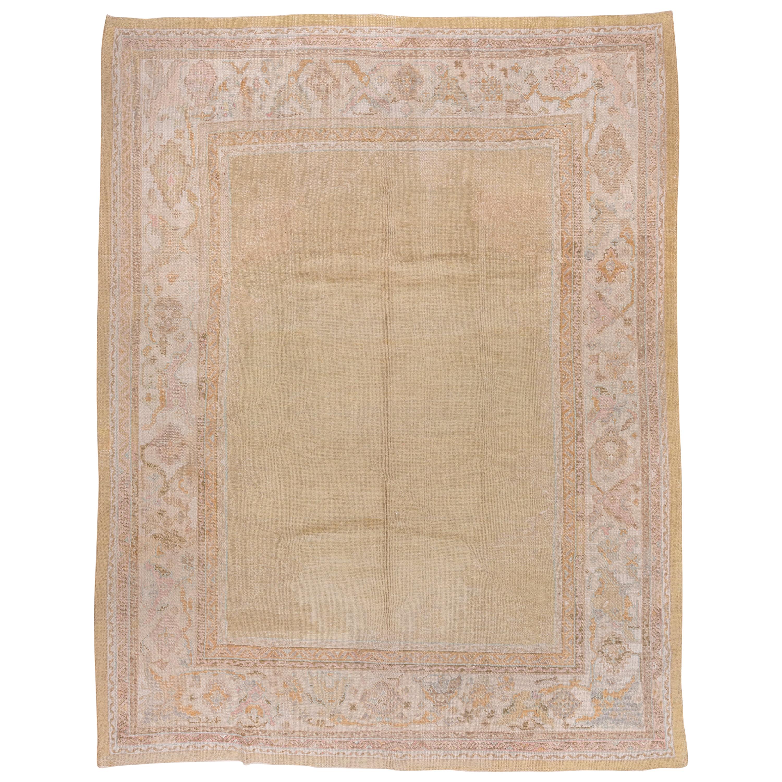 Antique Indian Art Deco Minimalist Rug with Red Open Field and Blue