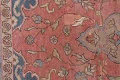 Antique Turkish Oushak Rug, Pink & Blue Palette
