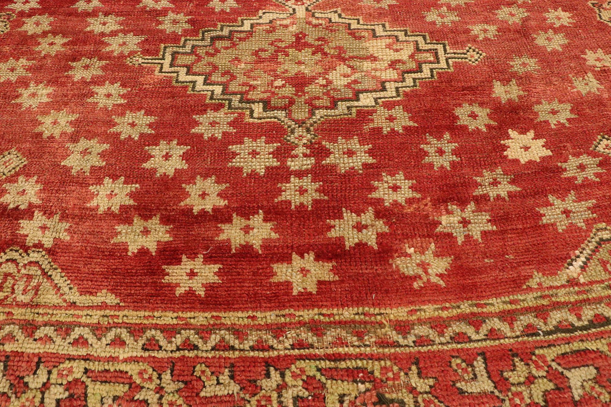 Wool Antique Turkish Oushak Rug, Regal and Refined Meets Wabi-Sabi For Sale