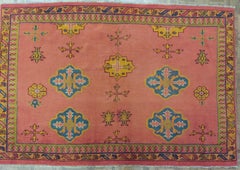 Antique Turkish Oushak Rug, Rust Colored, Great Soft Wool, 1915, 4x6