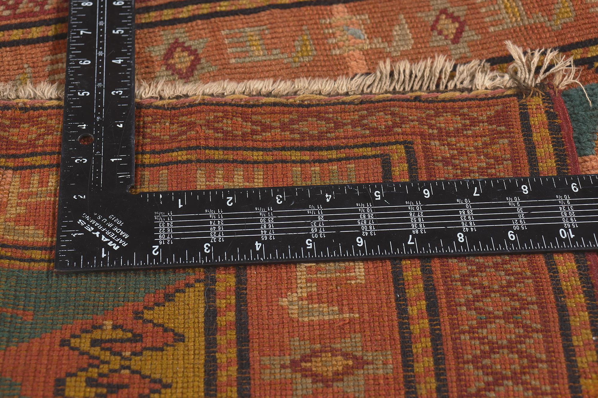 Alfombra turca antigua Oushak, firmada y fechada en venta 1