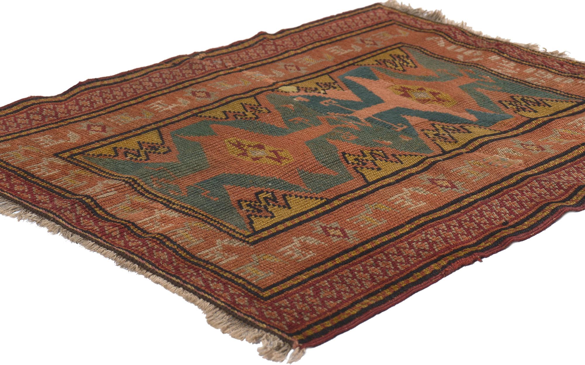 Tapis turc antique Oushak, signé et daté en vente 2