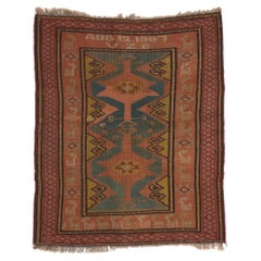 Antique Turkish Oushak Rug, Signed and Dated