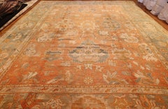 Antique Turkish Oushak Rug. Size: 11 ft 7 in x 14 ft 7 in