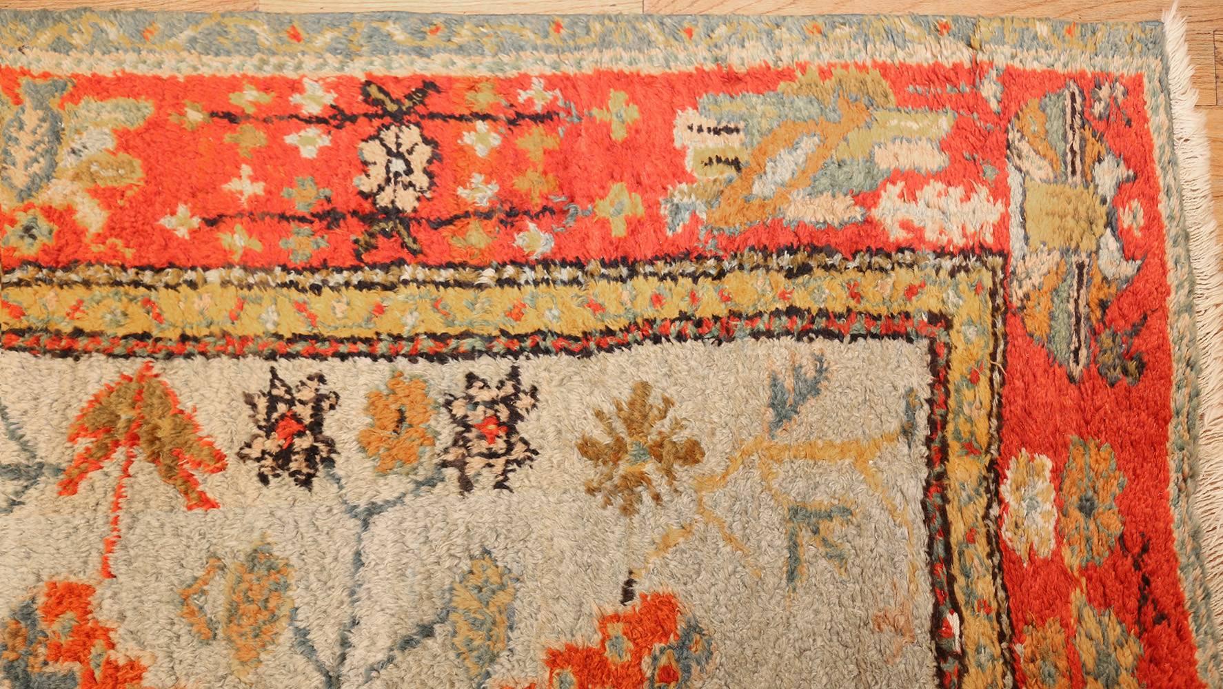 19th Century Antique Turkish Oushak Rug. Size: 8 ft 4 in x 17 ft 3 in  For Sale