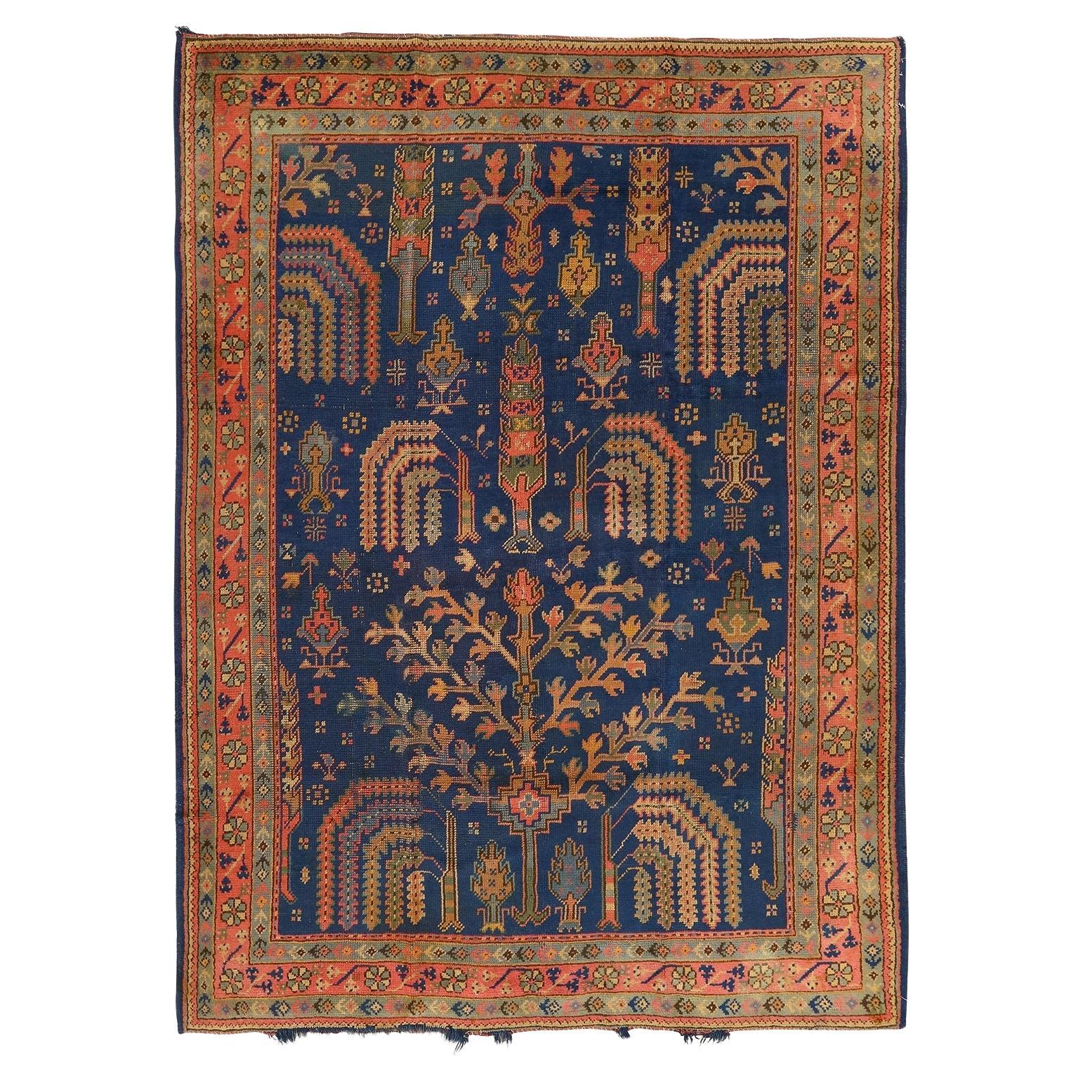 Tapis turc antique Oushak - Taille : 8'6x6'4 en vente