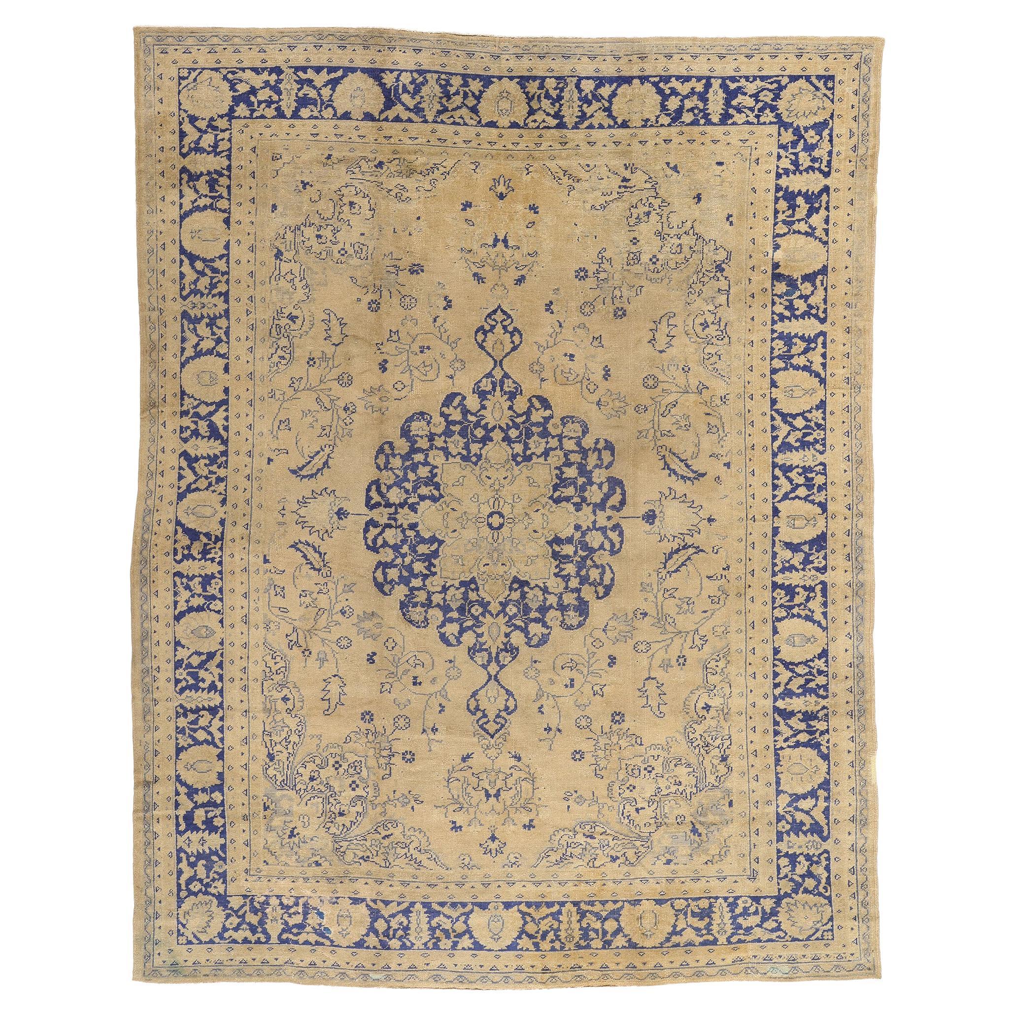 1920's Antique Turkish Oushak Rug with Traditional Style