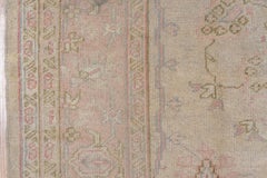 Antique Turkish Oushak Rug with a Soft Palette, Light Purple and Pink Tones