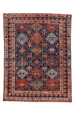 Antique Turkish Oushak Rug with Allover Diamond Lattice Design