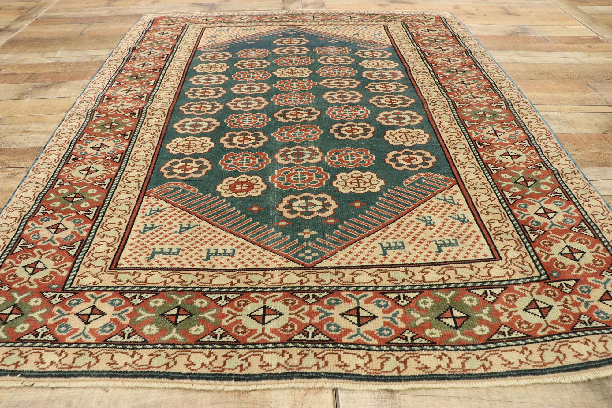 Antique Turkish Oushak Rug with American Colonial Style For Sale 1