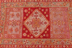 Antique Turkish Oushak Rug with Colorful Flowing Floral and Geometric Motifs