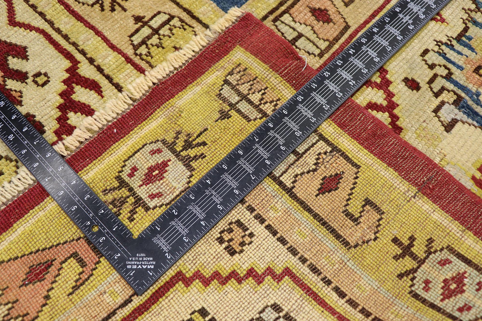 Antiker türkischer Oushak-Teppich, 09'05 x 12'11 im Zustand „Gut“ im Angebot in Dallas, TX