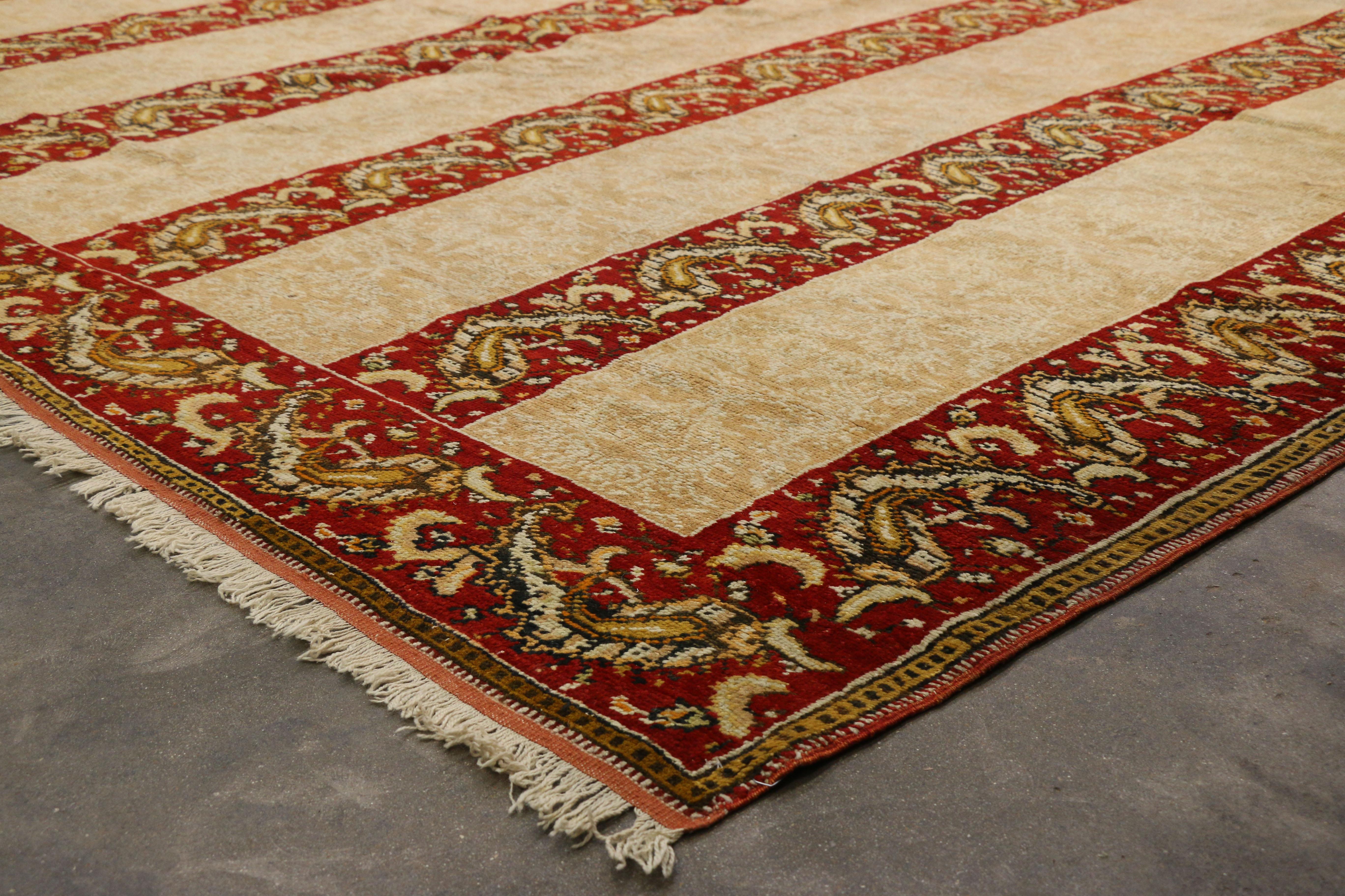 Laine Ancien tapis turc Oushak,  L'Elegance Timeless rencontre le charme nostalgique en vente