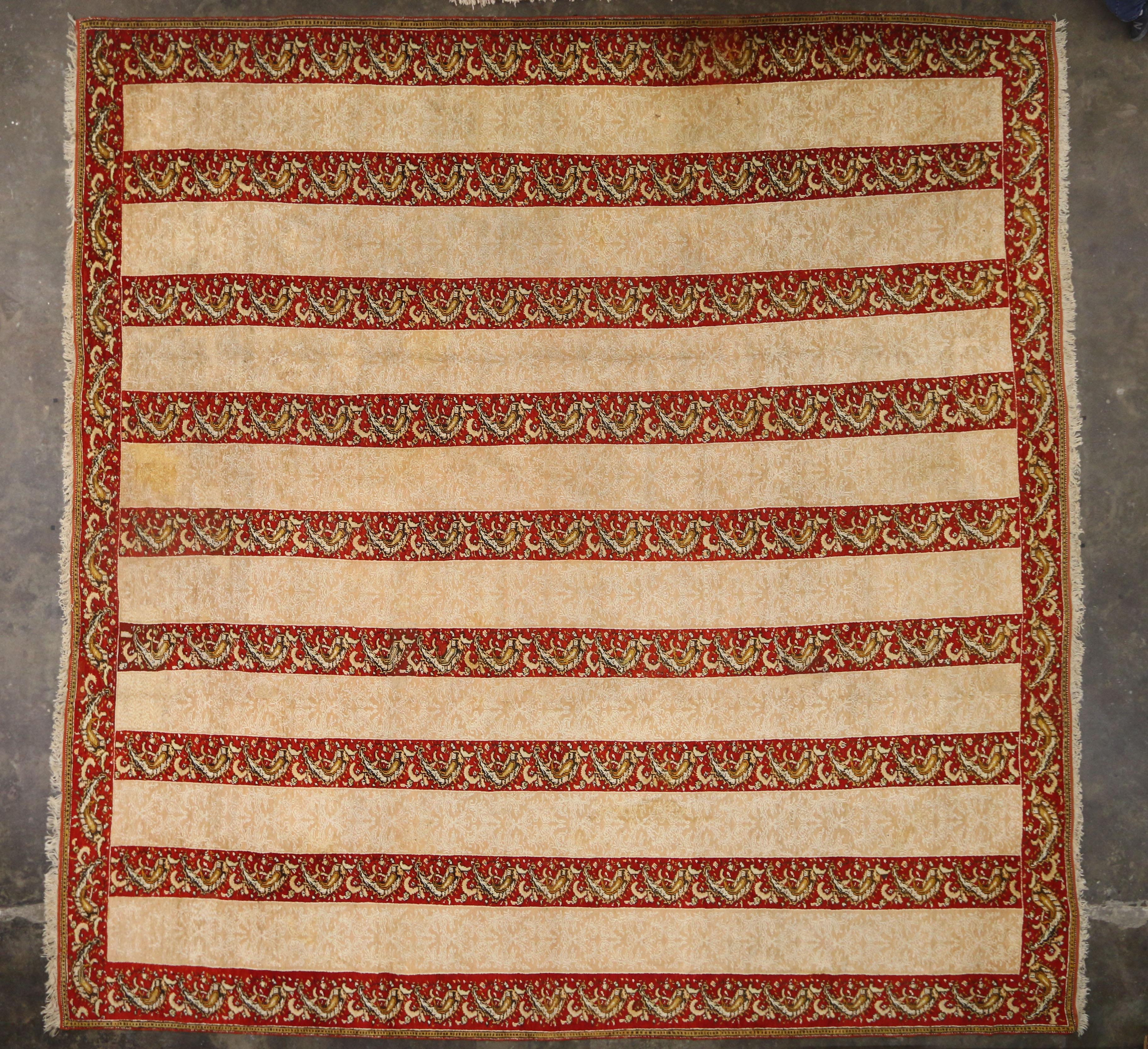 Fin du 19e siècle, ancien tapis turc Oushak de style traditionnel en vente 2