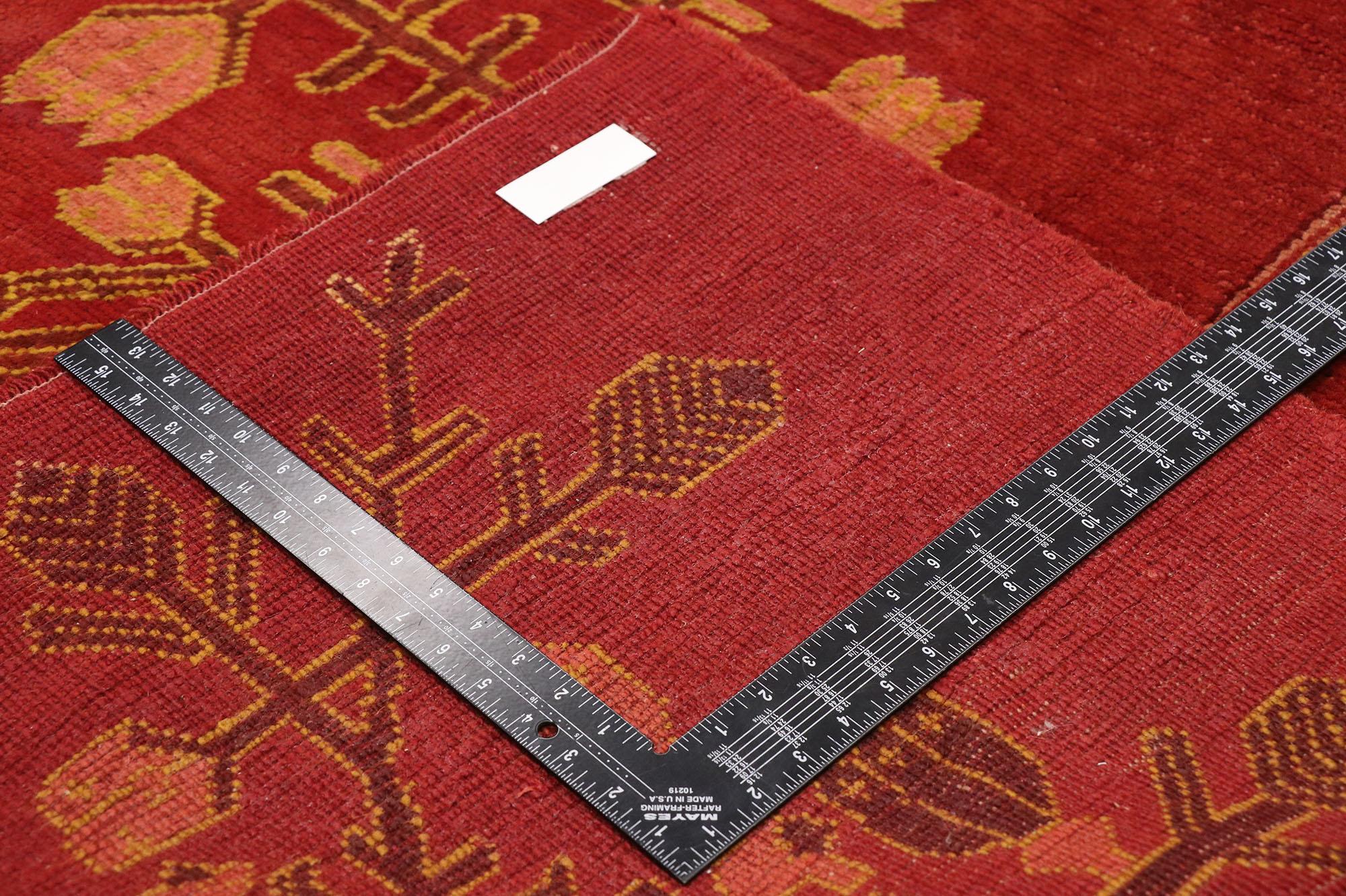 20th Century Antique Red Turkish Oushak Rug For Sale