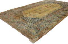 Antique Turkish Oushak Rug with Modern Mediterranean and Italian Tuscan Style