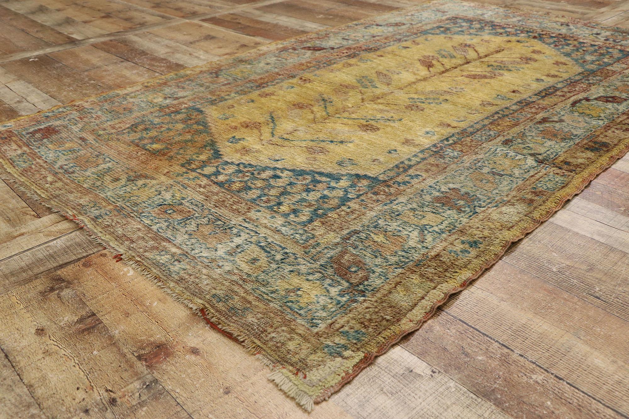 Angora Antique Turkish Oushak Rug with Modern Mediterranean and Italian Tuscan Style For Sale