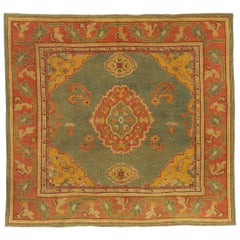 Antique Turkish Oushak Rug with Modern Mediterranean and Italian Tuscan Style