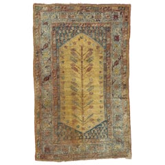 Antigua alfombra turca Oushak de estilo mediterráneo moderno e italiano toscano