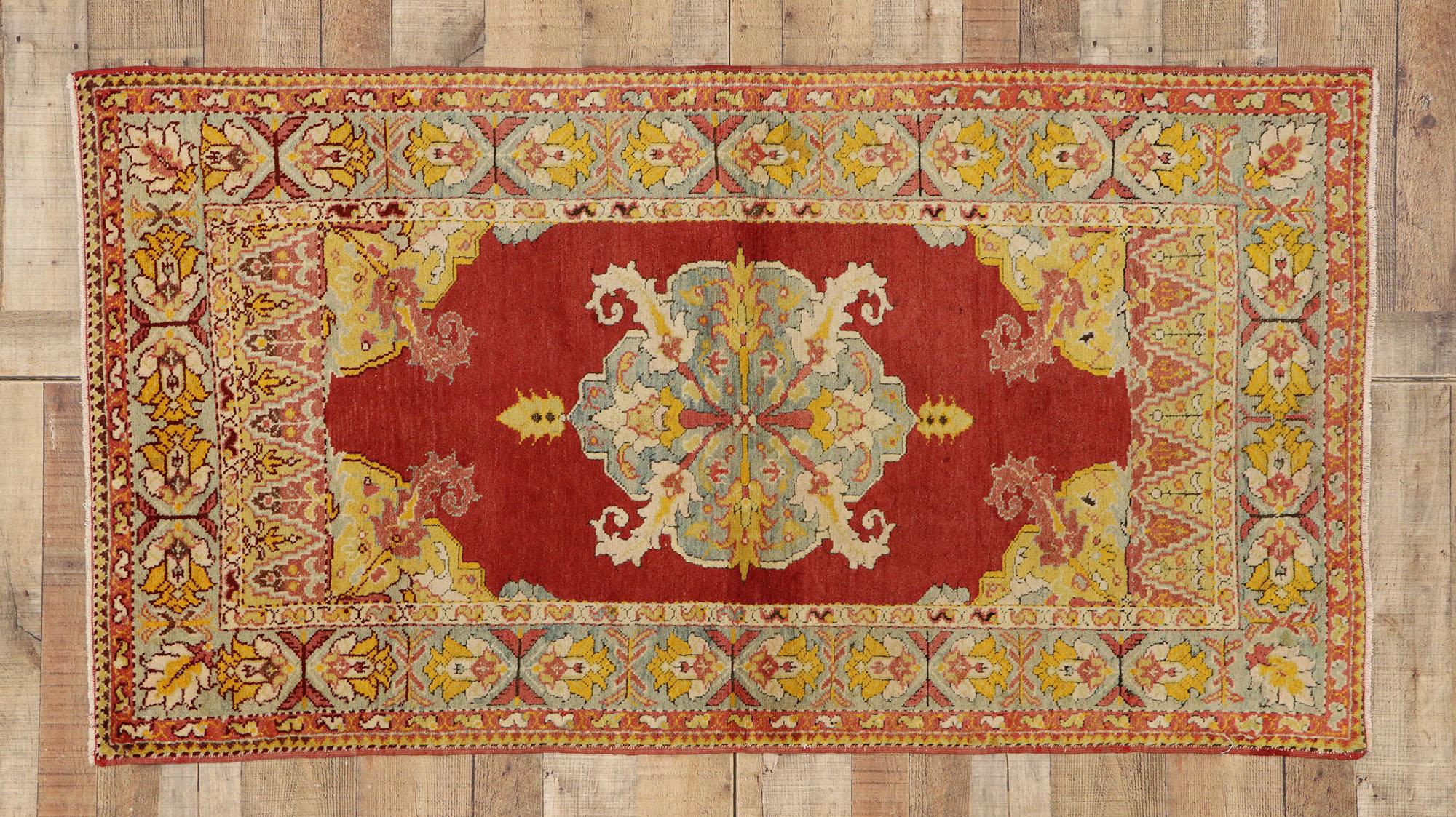 Antique Turkish Oushak Rug with Modern Spanish Jacobean Style For Sale 2