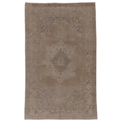 Antique Turkish Oushak Rug with Netural and Gray Tones