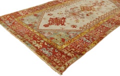 Antique Turkish Oushak Rug with Northwestern Style