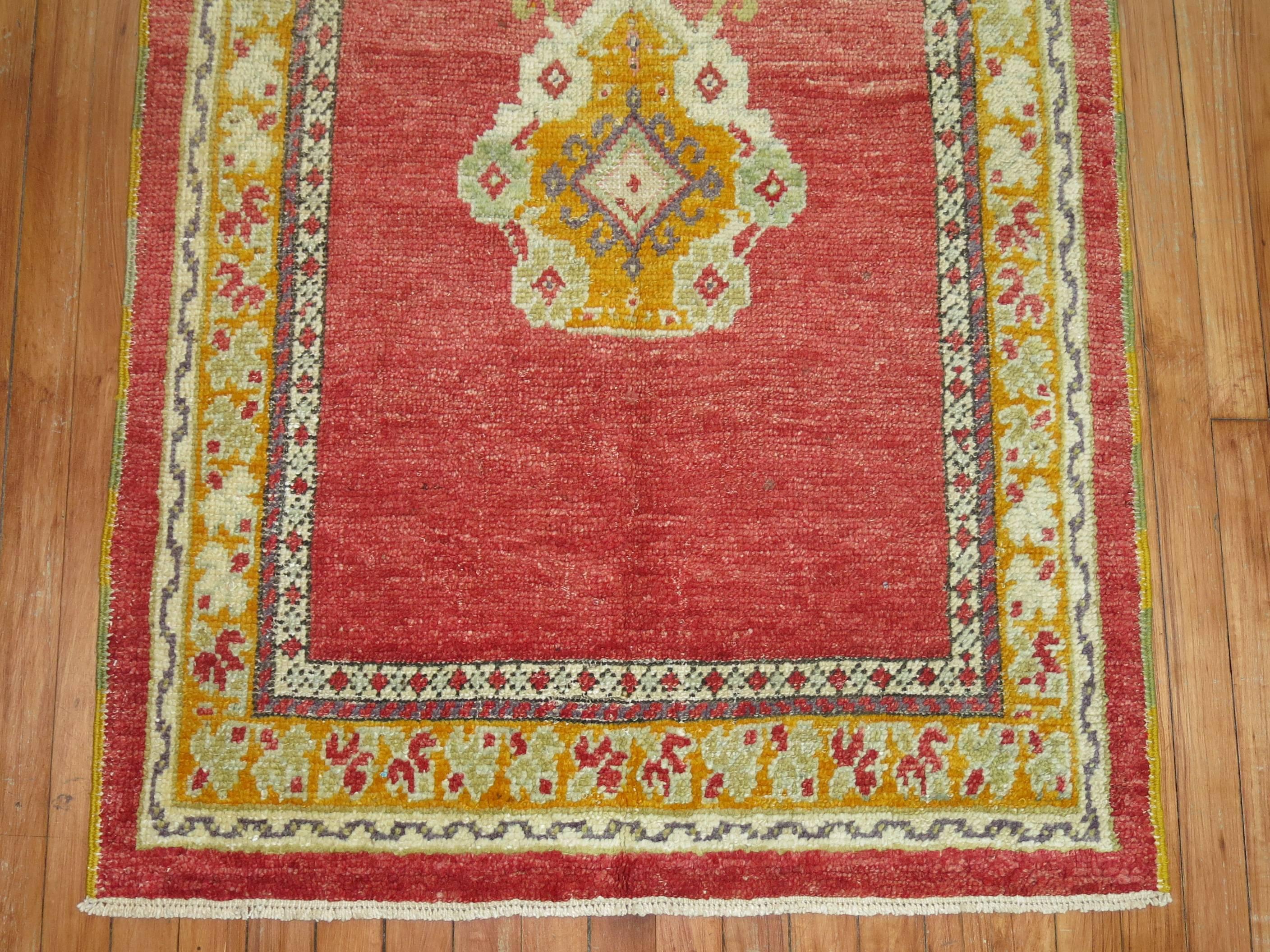 Hand-Woven Antique Turkish Oushak Rug For Sale