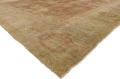 Antique Turkish Oushak Rug with Rustic Arts & Crafts Style