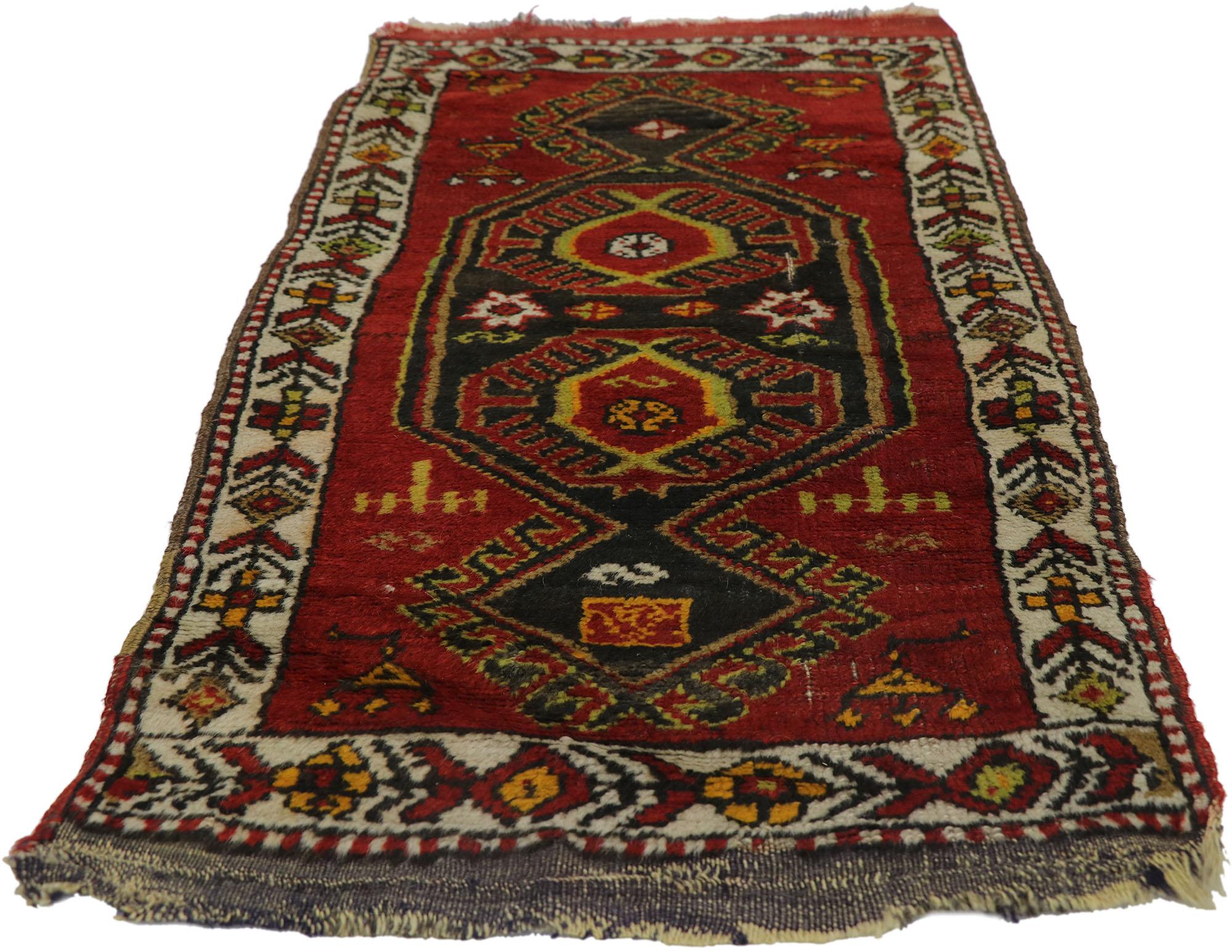 Hand-Knotted Antique Turkish Oushak Rug with Tribal Style For Sale