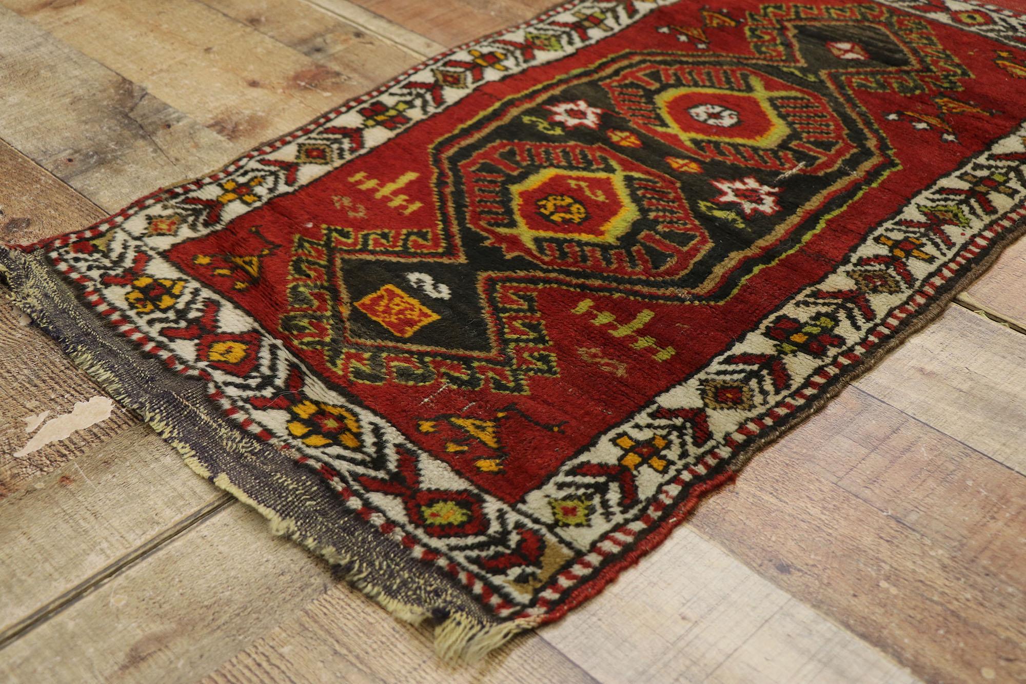 Wool Antique Turkish Oushak Rug with Tribal Style For Sale