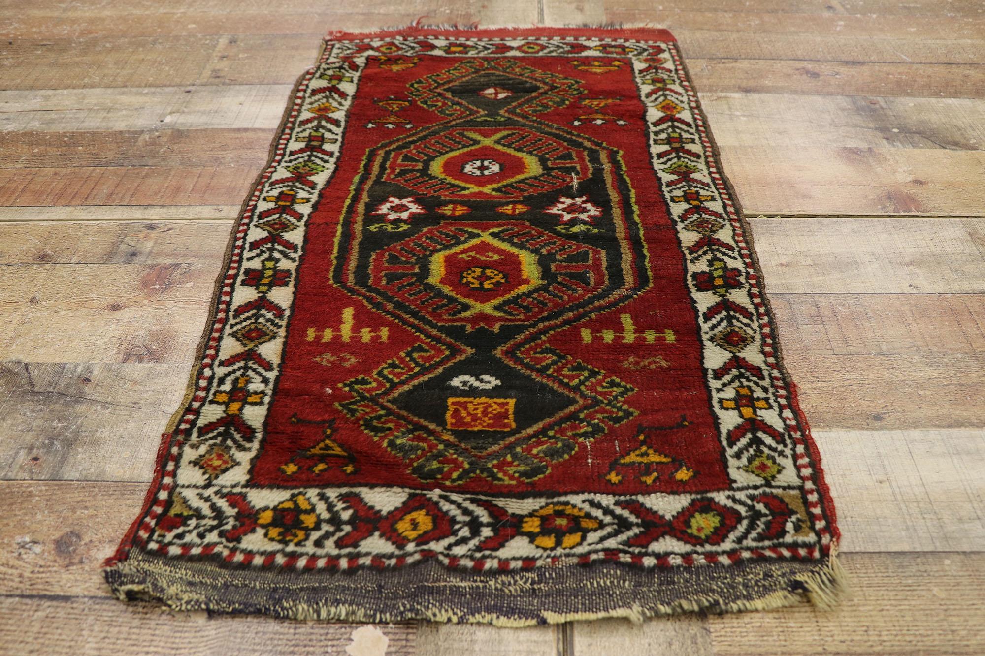 Antique Turkish Oushak Rug with Tribal Style For Sale 1